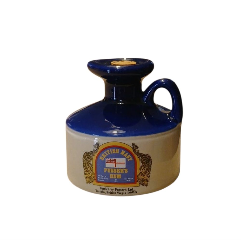 Vintage British Navy Pussers Rum Ceramic Corked Decanter *empty*